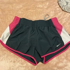 Gray & Pink Nike Track Shorts